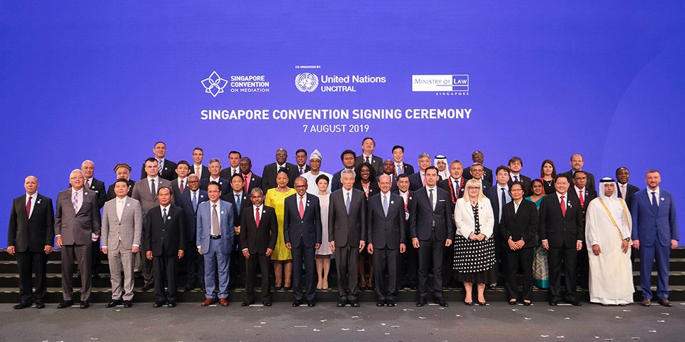 Representatives of the Countries that signed the Singapore Convention on Mediation, on Day 1